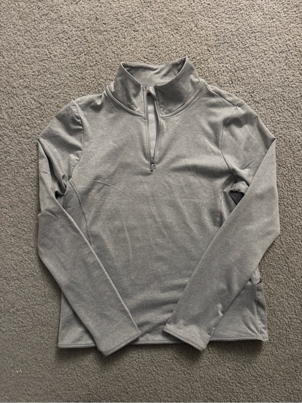 Athleta Light Gray Half-Zip Performance Pullover